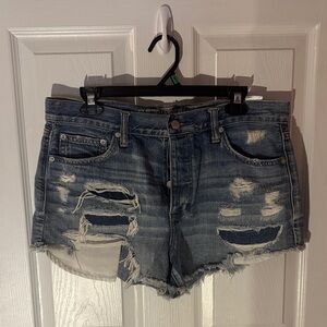 American Eagle Outfitters Ripped Blue Jean Shorts